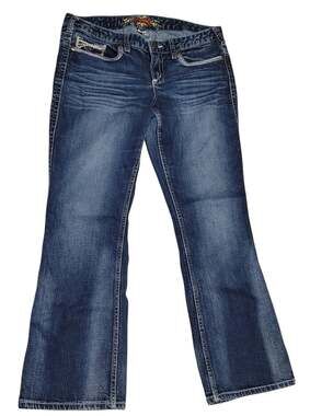 Maurices Embroidered Pocket Bootcut Jeans 11/12 Short